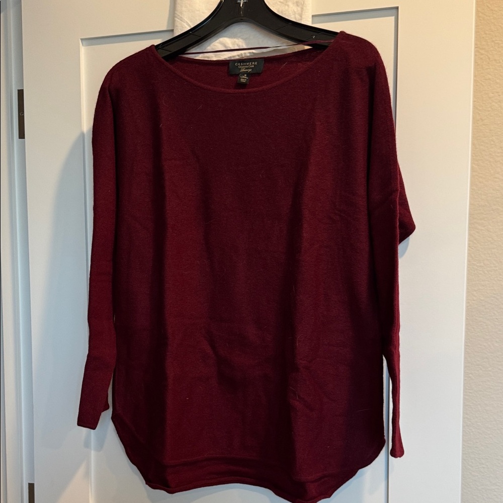 Charter Club Women's Cashmere Crew Neck Sweater - Burgundy